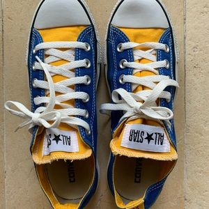 Blue and yellow Converse All Star